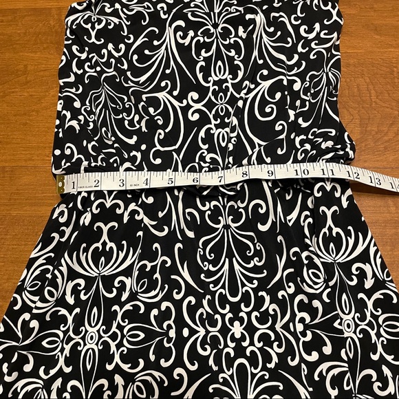 SOLD WHBM Black White Geometric Print Halter Dress - Picture 10 of 11
